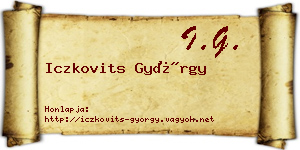 Iczkovits György névjegykártya