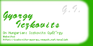 gyorgy iczkovits business card